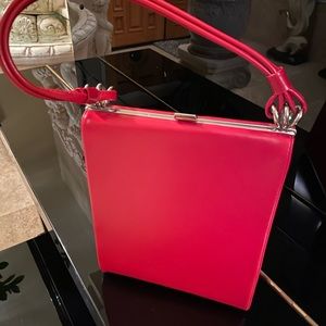 VINTAGE red leather bag